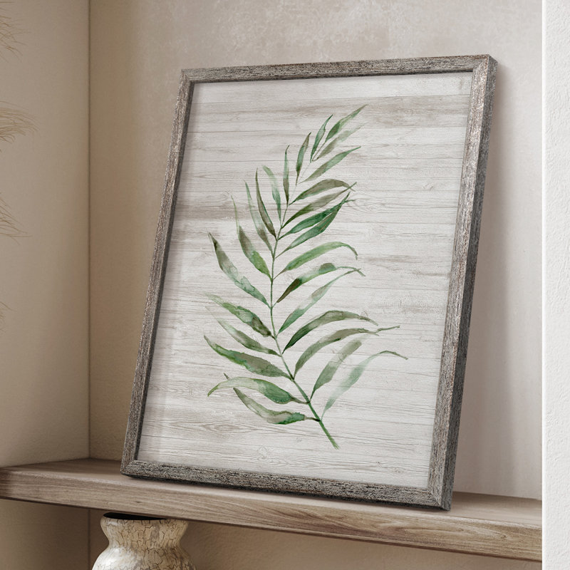 «Tropic Frond I», reproduction encadrée - bois massif 47758, H 11 po x l 9 po