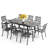 Alyah 8 - Person Patio Dining Set with Extendable Rectangular Table