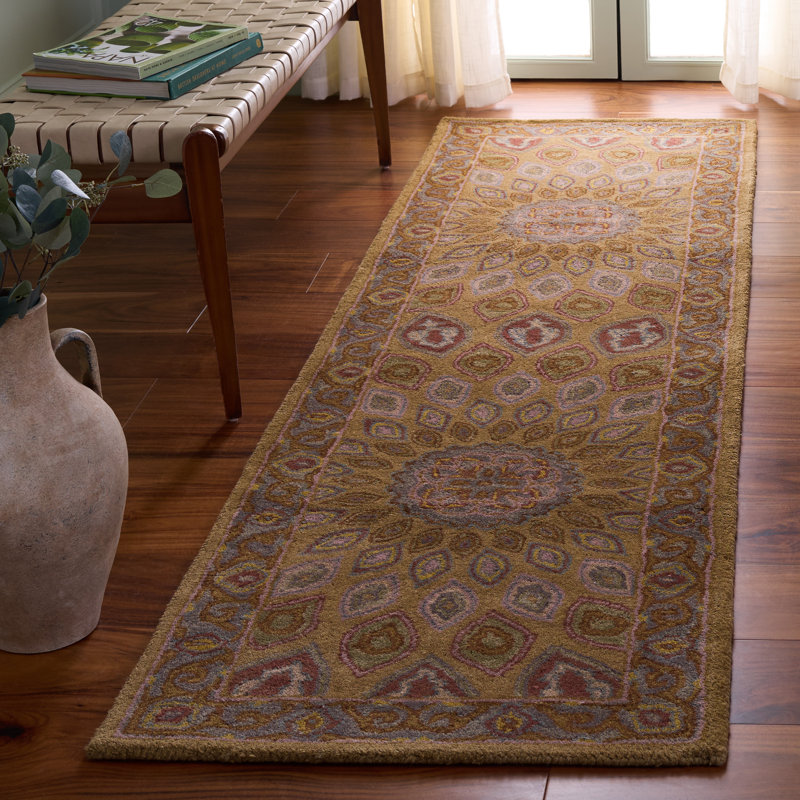 Gideon Hand Tufted Wool/Cotton/Latex Oriental Rug in Light Brown/Gray, Runner 2'3" x 8'