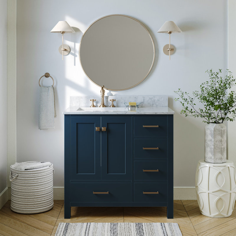 Ensemble de meuble-lavabo simple 37 po Flynt, Bleu minuit