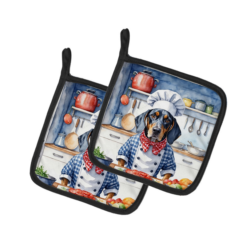 Caroline's Treasures The Dog Chef Polyester Potholder Set
