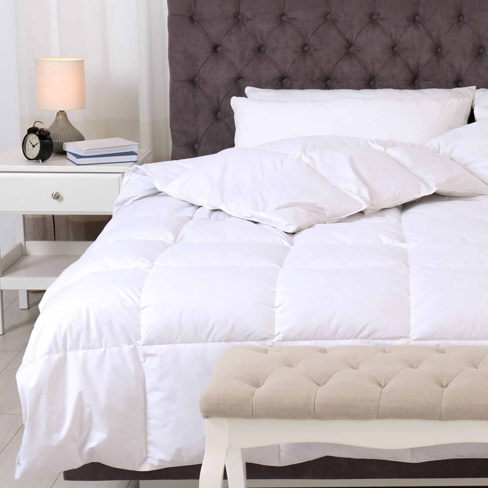All Season Microfiber and Cotton Down Alternative Comforter, King