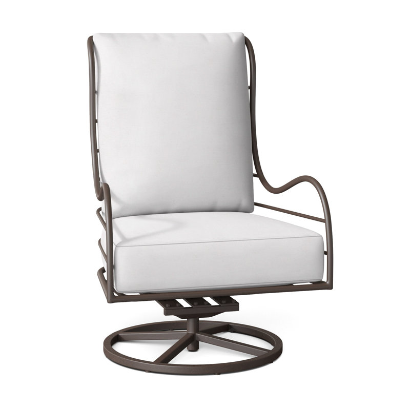 Chaise berçante pivotante en aluminium Carmel - Gris ardoise, Welt, Lin neige