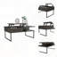 Table basse à plateau relevable avec tablettes latérales doubles ouvertes - espresso / onyx