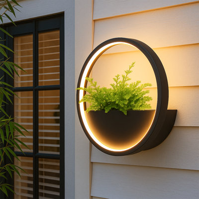 Outdoor Wall Light Plants Pot