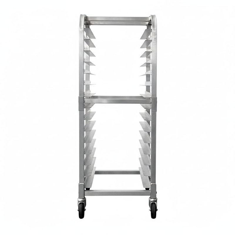 Space-Saving 10-Tier Aluminum Bun Pan Rack with Lockable Wheels – Heavy Duty Mobile Cooling & Storage Cart for Commercial Bakery, Restaurant, or Kitchen – 20"W x 26"D x 39"H