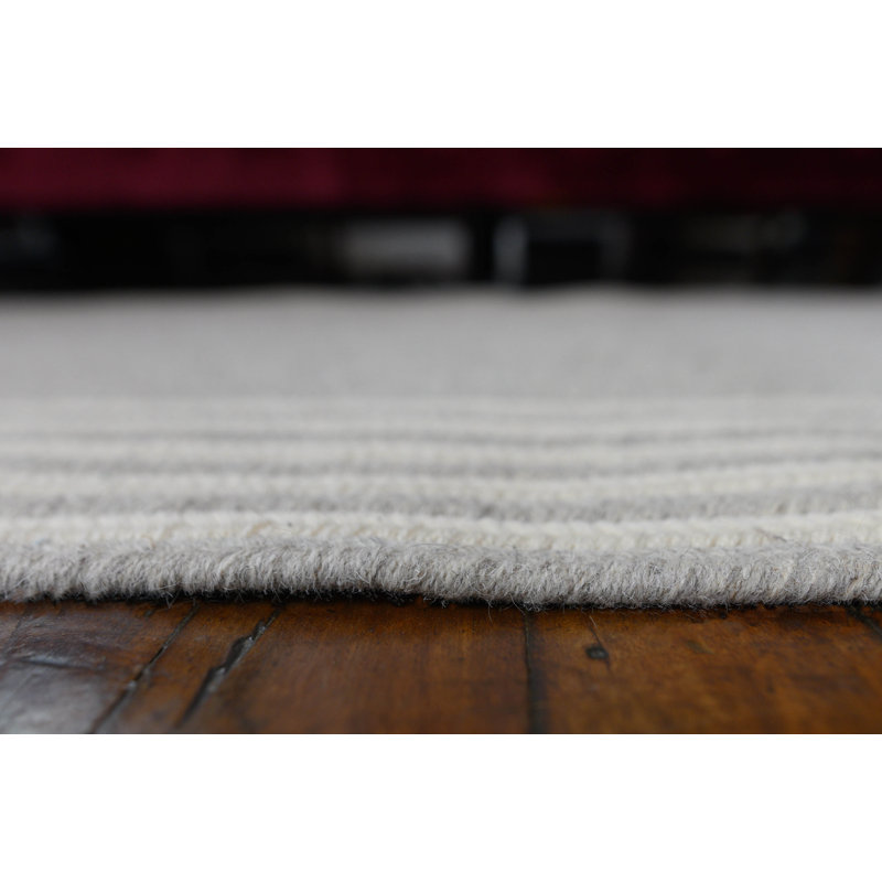 Tapis gris en laine tressé Mccullar, Ovale 1 pi 8 po x 2 pi 6 po