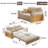 3-in-1 Convertible Sofa Bed with Silent Rollers, Double Cushions, 800 lb Capacity for Small Spaces-649233818