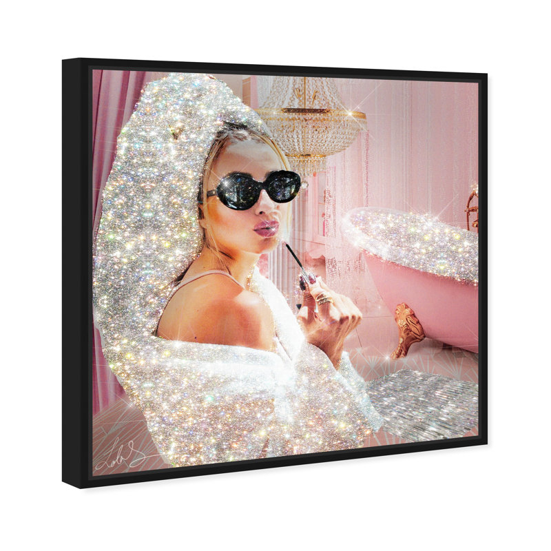 "Self Care Queen" par Oliver Gal - cadre flottant, impression sur toile, H 24 po x l 24 po, Toile avec cadre noir
