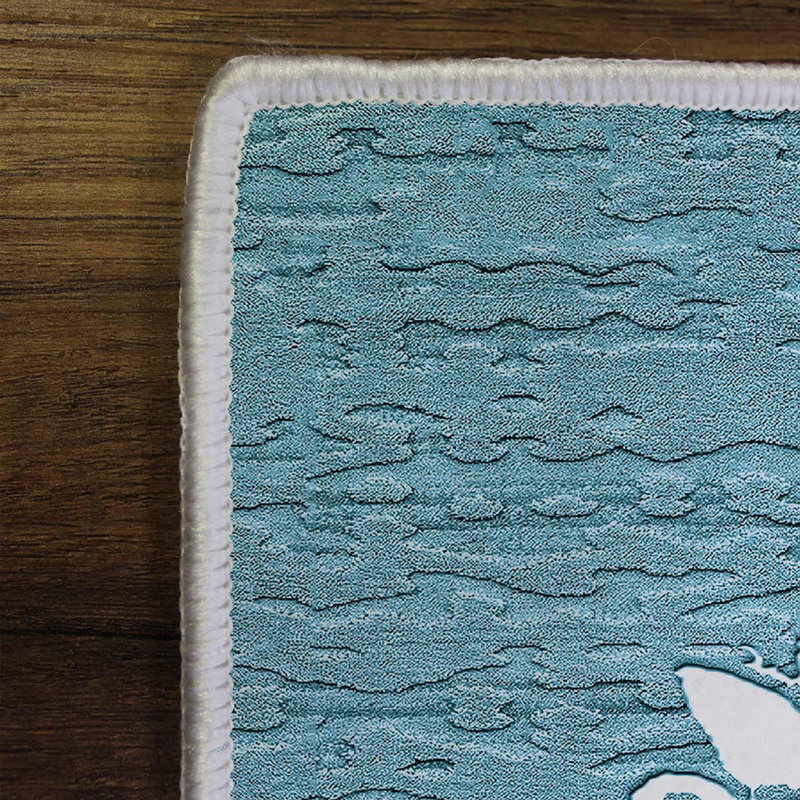 Antibacterial Woven Carpet (2.6 x 4.0 ft), 100% Polyester, 0.3 in Pile Height | Non-Slip PVC Dot Underside, 3D Digital Printing | Machine Washable, Easy Care for Living Room, Bedroom & Office