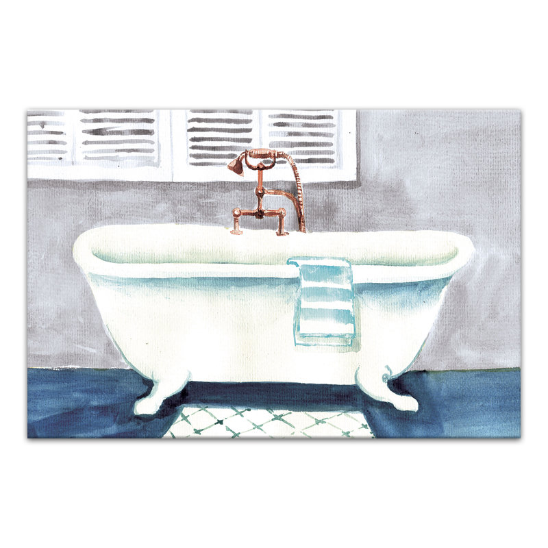 Baignoire sur pattes sur toile, H 12 po x l 18 po x P 1,25 po, Sans cadre