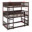 Triple Wood Bunk Bed, With Ladders, Guardrails Detachable Bunk Bed-2084820189