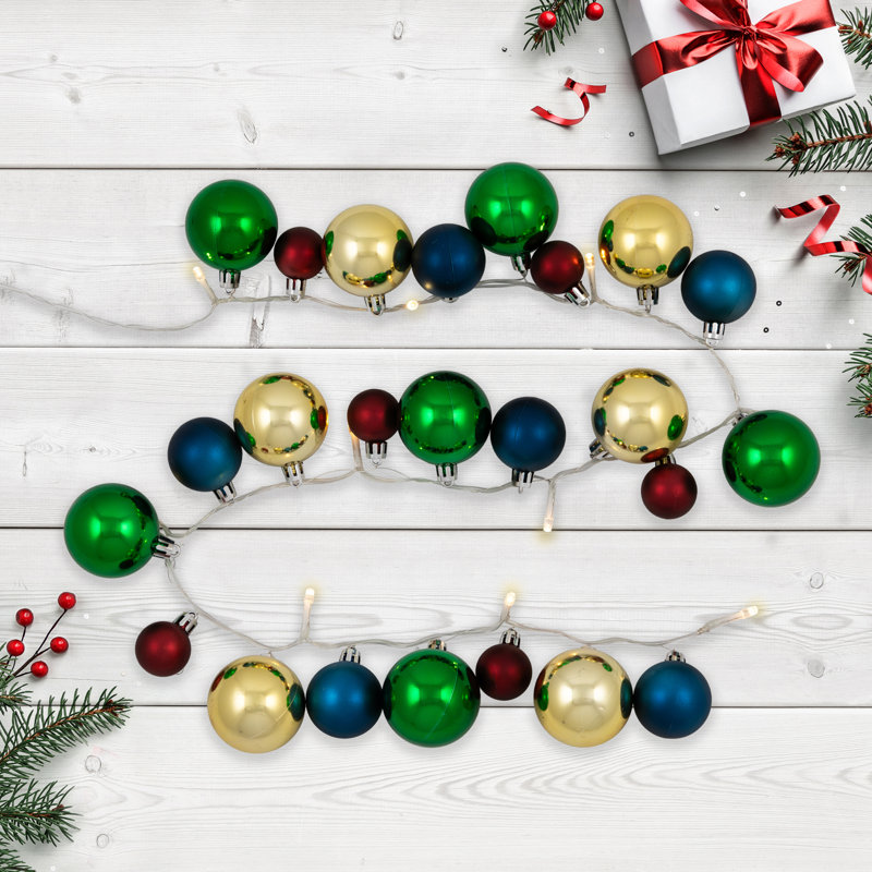 Ornament String Christmas Lights - Warm White - Clear Wire, Pink
