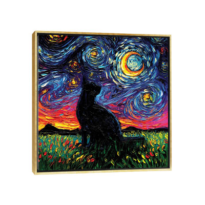 «Black Cat Night» par Aja Trêves - reproduction d'art