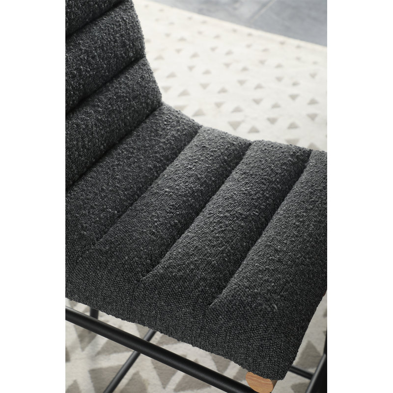 Chaise à hauteur de comptoir avec revêtement, Gris foncé