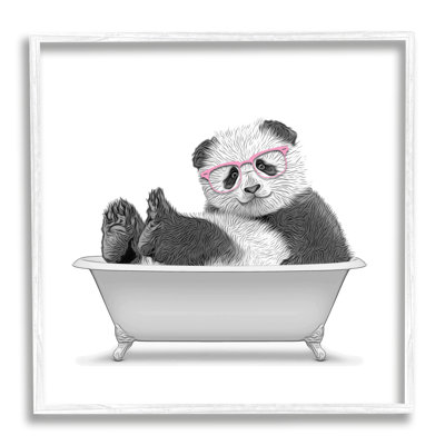 «Quirky Panda Bathaign Rose» par Annalisa Latella - impression