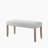 Tabitha 6Pc 66"W Rectangular White Faux Marble Top Dining Set in Light Oak Finish with Bench