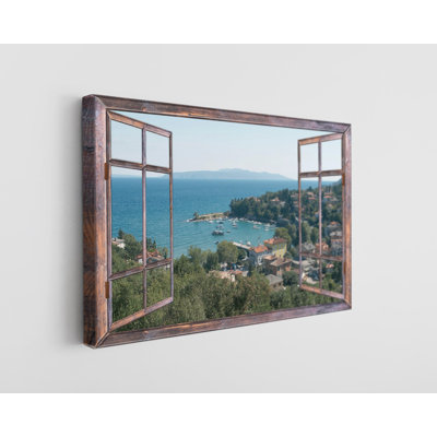 «Open Window View of the Marina in Italy», reproduction sur toile
