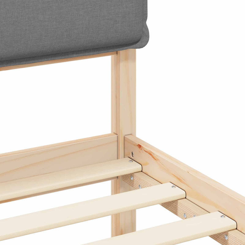 Solid Wood Bed, Light Grey, Super King (6')