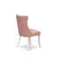 Chaises de cuisine Dallas Parson, dossier capitonné avec garniture cloutée, chaises de salle à manger rembourrées en tissu de polyester beige rouge, ensemble de 2, lin blanc-6824816