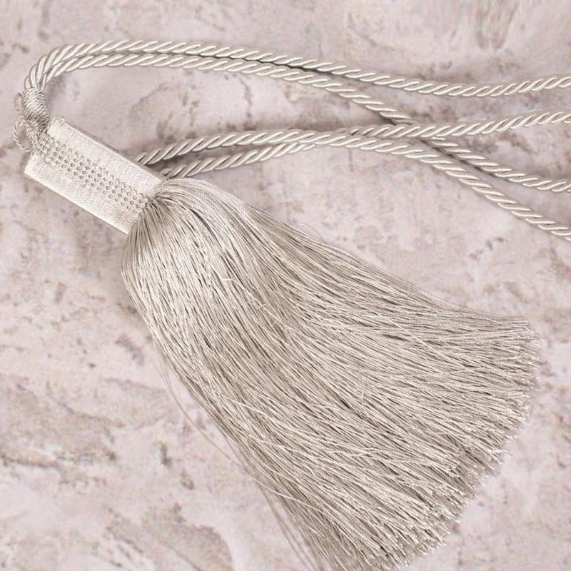 Liyuan Fabric 10cm Curtain Tieback, Light Grey