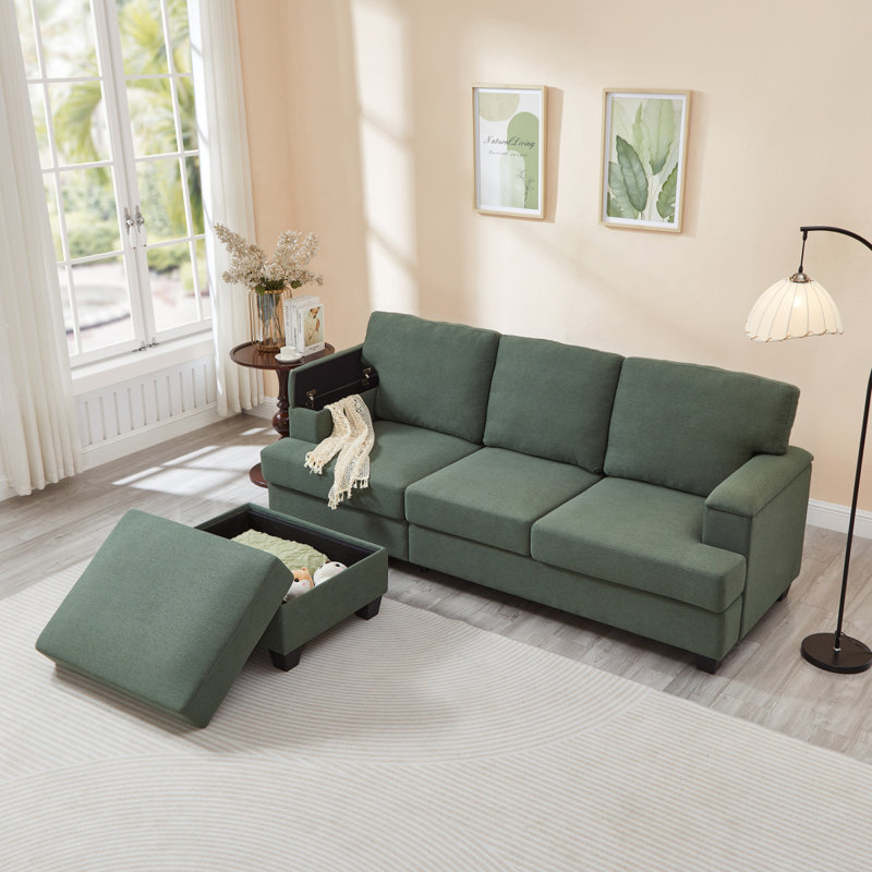 104.4" Cloud Sectional Couch With Lshape Chaise,Modern Modular Sofa With Deep Seat, Upholstered Couches For Living Room Bedroom,No Assembly Required, (Plush Corduroy Fabric)