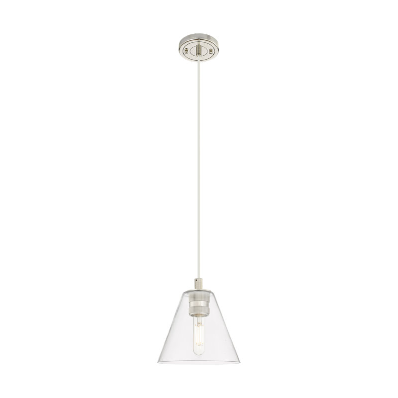 Kehlani - 1 Light Berkshire Cord Hung Pendant, Polished Nickel, 128.75" H x 9" W x 9" D