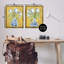Ensemble de 2 vases de tulipes sur cadre flottant jaune, design par June Erica Vess-508753509-508753510