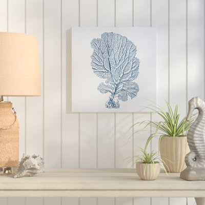 Corail croquis bleu I - impression d'art graphique