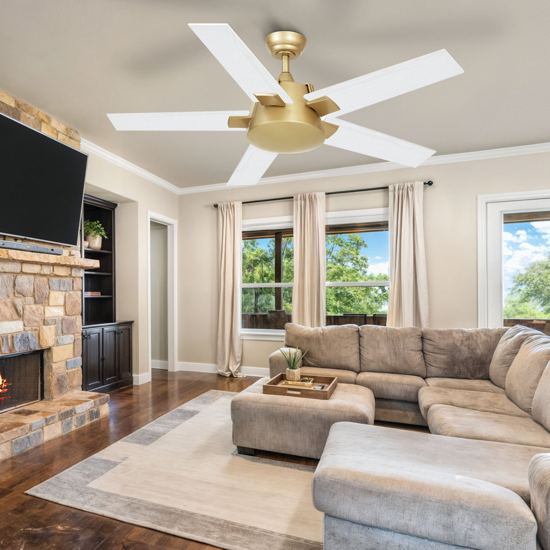 Mercer41 52" 5-Blade DC Motor Indoor/Outdoor Lightless Ceiling Fan With Remote Control Mercer41 Blade 