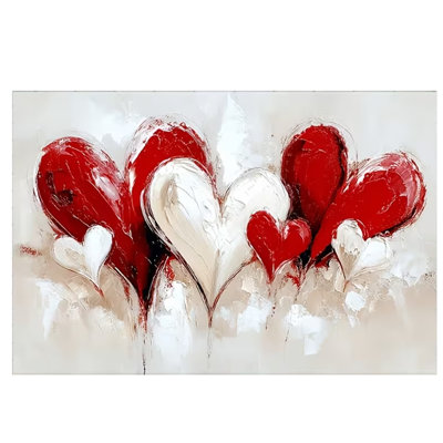 30*20,Large Brushstroke Abstract Painting - Modern Retro Love Theme Suitable for: Wood Frame Canvas, Wall-Mountable.