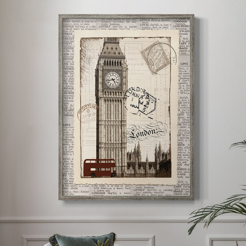 London Memories Framed Print - Solid Wood, 11" H x 9" W