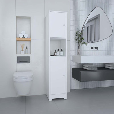Brighton 1-Shelf Linen Cabinet White