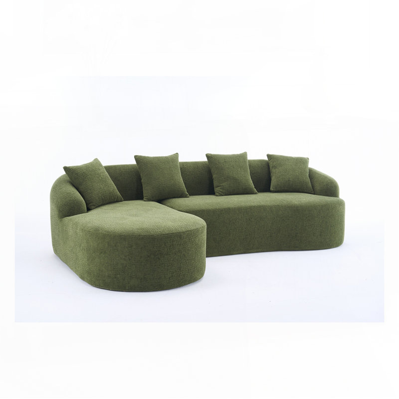 sofa with 4 pillows, Antique Green Chenille