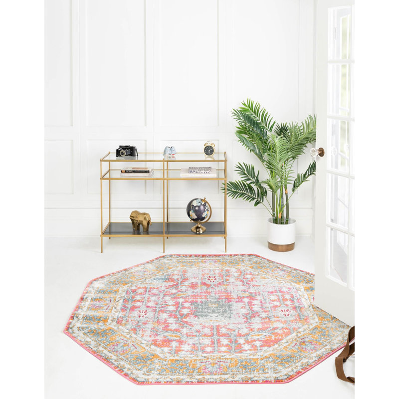 Tapis d'intérieur en polypropylène tissé à la machine Haefner, Octogone 8 pi 2 po x 8 pi 2 po