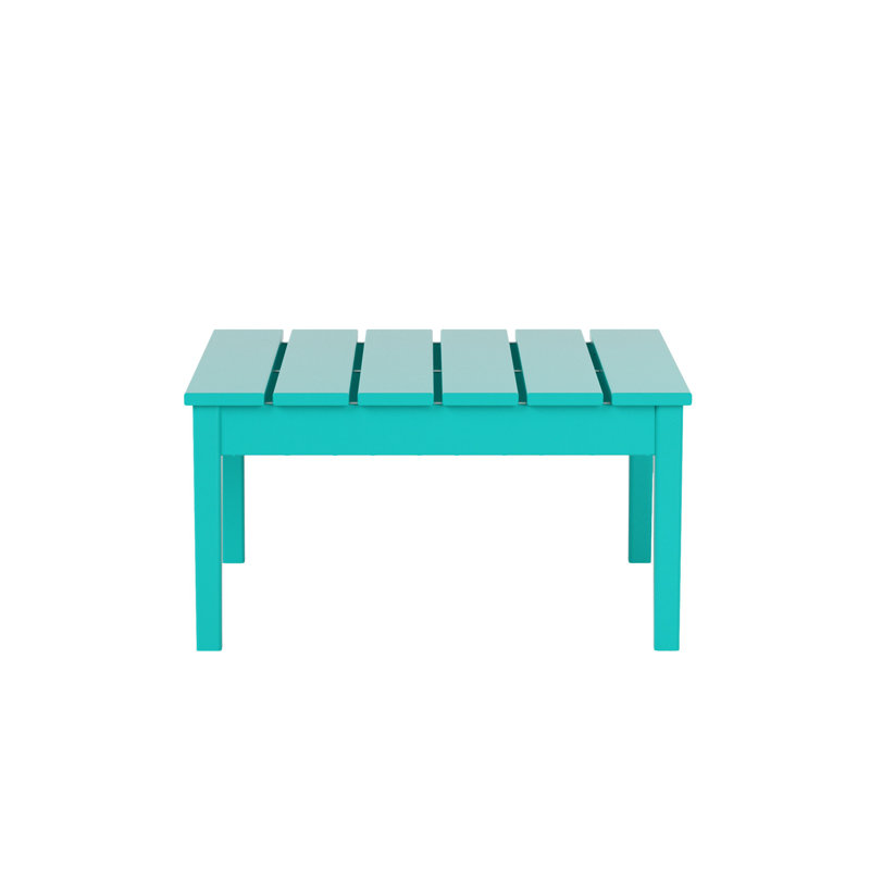 Table basse d'extérieur carrée en PEHD Joubert, Turquoise