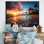 «Beach Photo Sunset Serenade», reproduction d'art sur toile encadrée