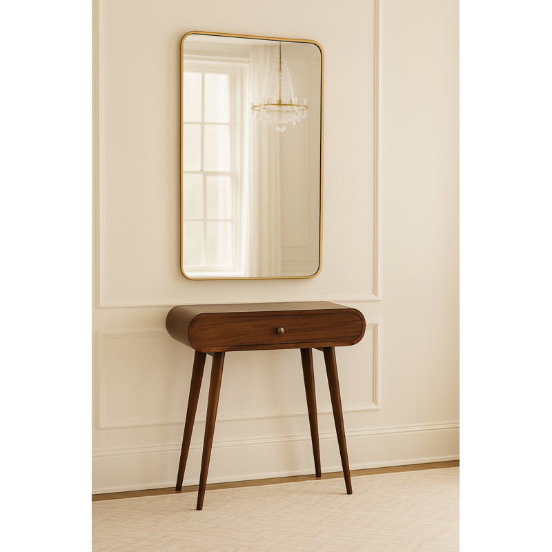 Mini California Walnut Gauer With Foldable Mirror, Noyer