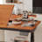 Brown+Black Rectangular Solid Wood+Steel desk