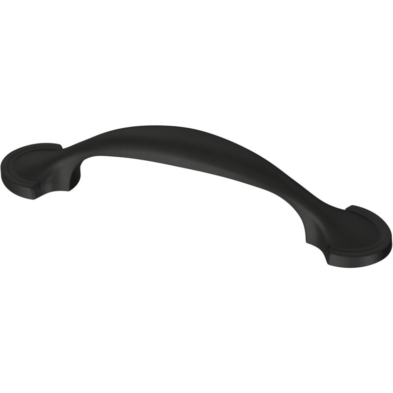 Ensemble de poignées pour barre d'armoire Subtle Arch, 3", Noir mat