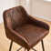 Vintage Suede Bar Stools with Armrest