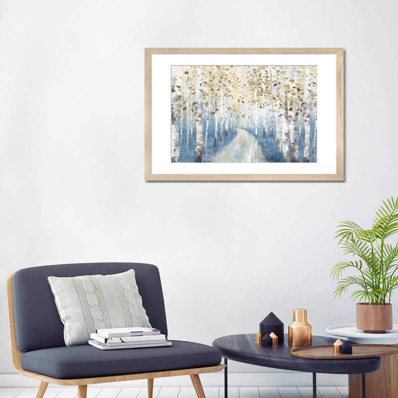 New Path I, H 24 po x l 32 po x P 1 po, Cadre en bois naturel, Blanc