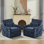 Chaise d'appoint moderne rembourrée avec coussin lombaire (ensemble de 2)