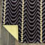 Tapis en laine à motif de chevrons ondulés brun, gris et crème Iconium-24361517