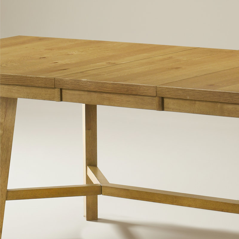 Oaklyn Modern Extendable Rectangular Dining Table Set, Light Yellow Wood, 9 Pieces: Table, 8 Chairs