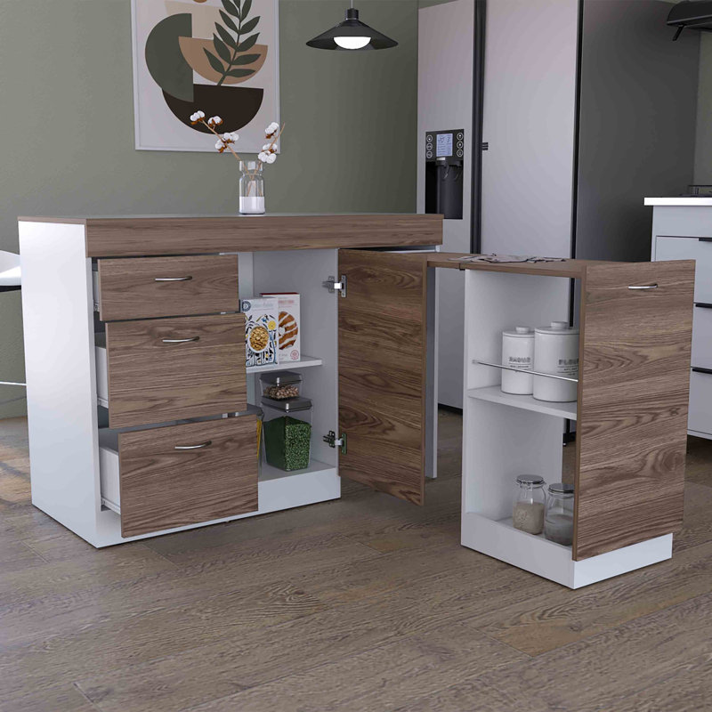 Armoire de base Joliet, trois tiroirs, deux tablettes intérieures, une armoire flexible