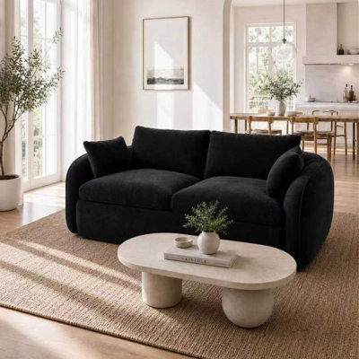 Canapé compact moderne en mousse noire comprimée, 78,7 pouces, pour la maison