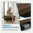Brown Storage Ottoman | Flannel & Faux Leather | X-Stitching | Solid Wood