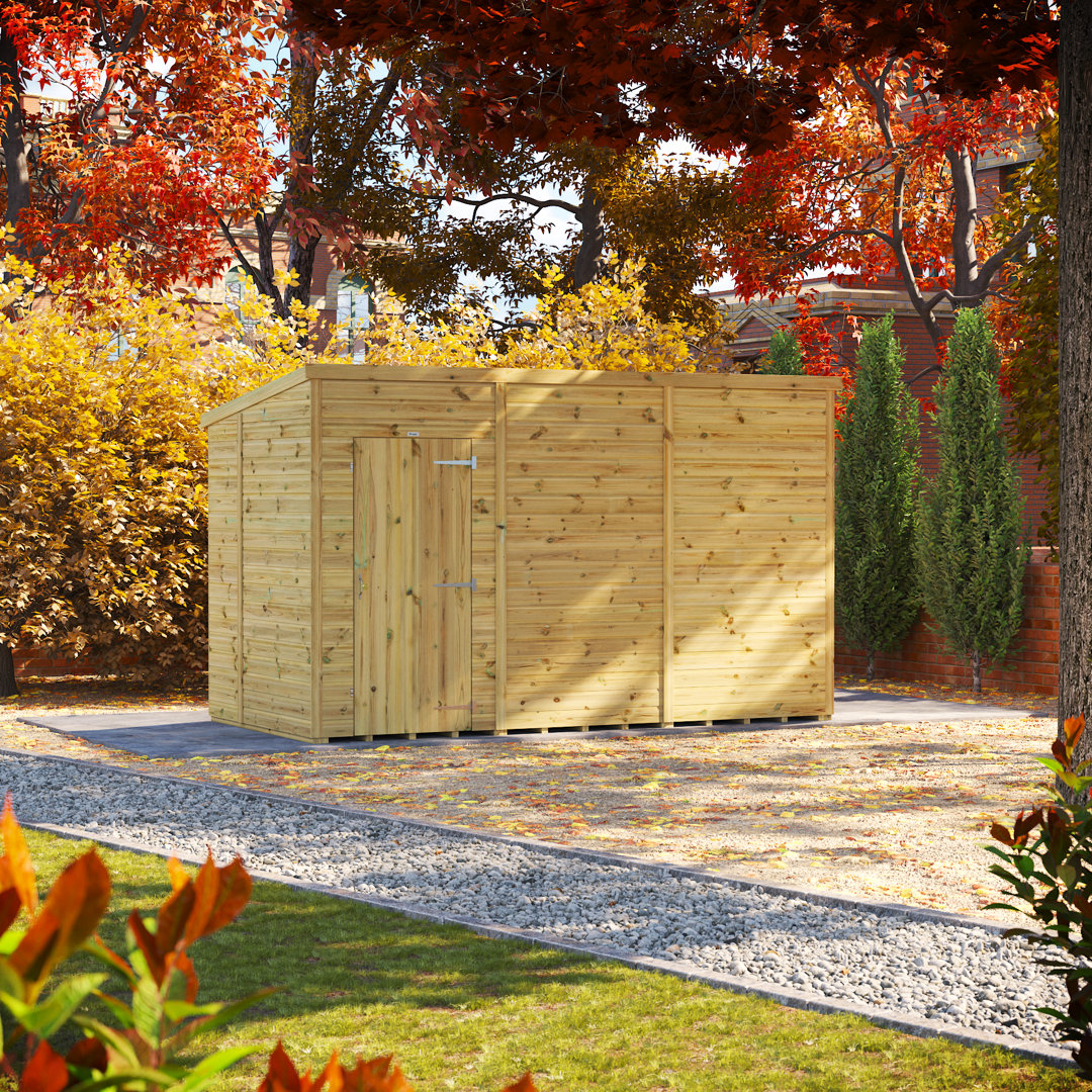 Powersheds 12 x 6ft Premium Pressure Treated Timber Windowless Pent Garden Shed