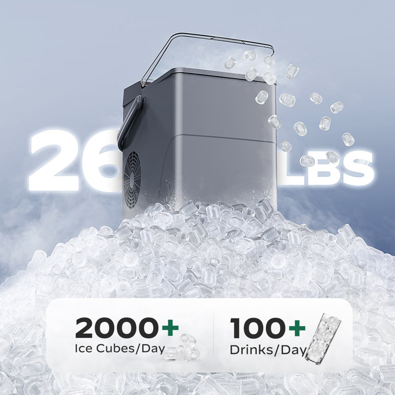 Ice Maker Countertop  35Lbs/Day, Chewable Sonic Ice, Self-Cleaning, Quiet And Compact For Home, Kitchen, Office, Parties And Camp